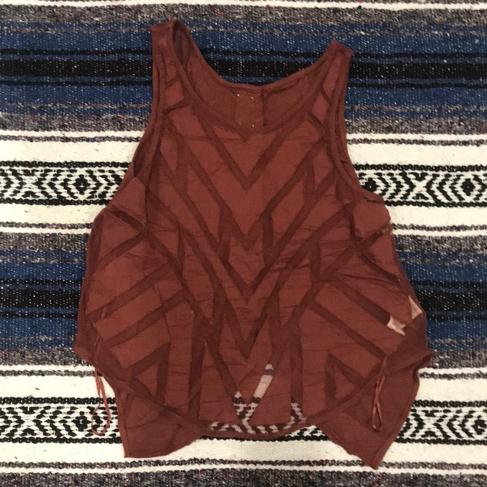 Free People mesh pattern tank top